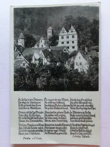 Alte AK Hirsau Gedicht Ludwig Uhland [aE828]