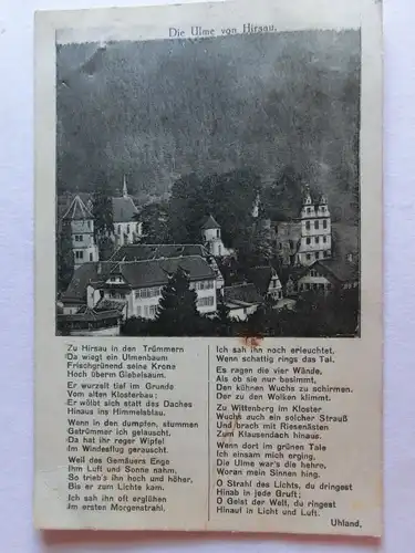 Alte AK Hirsau Gedicht Ludwig Uhland [aE829]