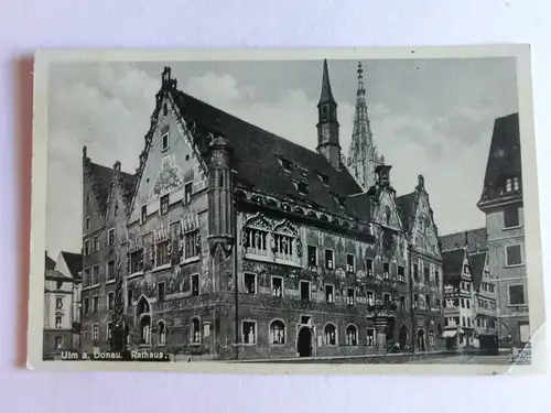 Alte AK Ulm Rathaus (Ecke geknickt) 1935 [aE837]