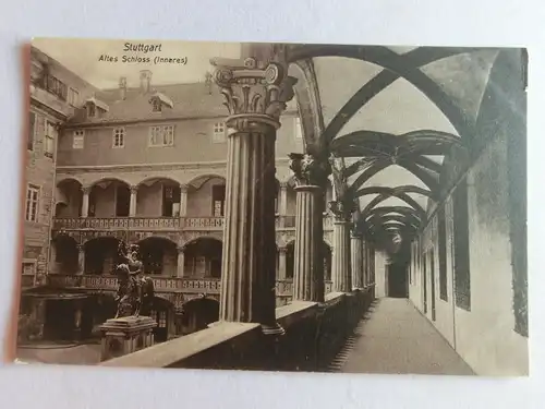 Alte AK Stuttgart Altes Schloß Inneres [aE845]