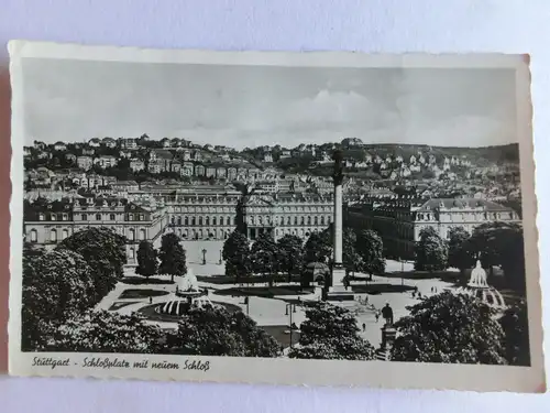 Alte AK Stuttgart Schloßplatz Neues Schloß 1939 [aE846]