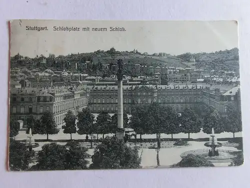 Alte AK Stuttgart Schloßplatz Neues Schloß 1907 [aE857]