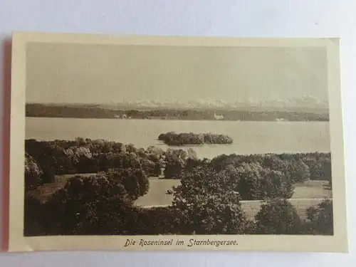 Alte AK Starnbergersee Die Rosen Insel [aE762]