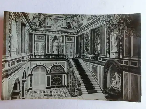 Alte AK Schloß Herrenchiemsee Treppenhaus [aE763]