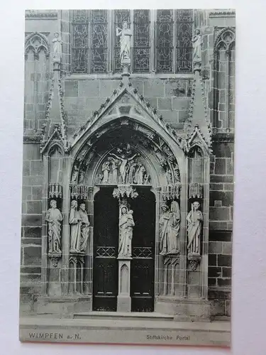 Alte AK Bad Wimpfen Stiftskirche Portal um 1915 [aE779]