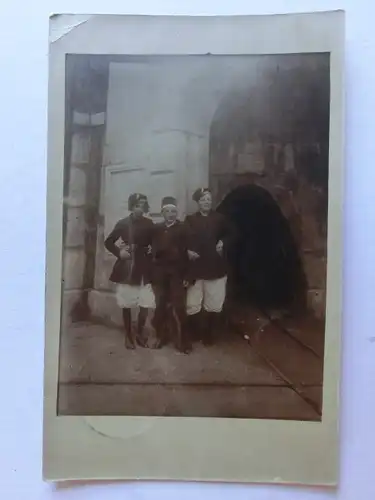 Alte AK Fotokarte 3 Leute Bergwerk ??? [aN45]