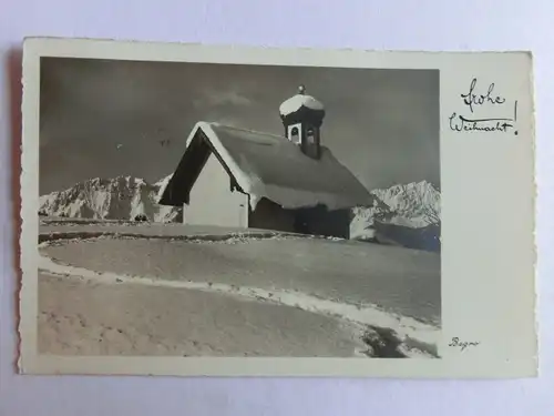 Alte AK Grußkarte Weihnachten Kapelle Schnee Winter [aN185]