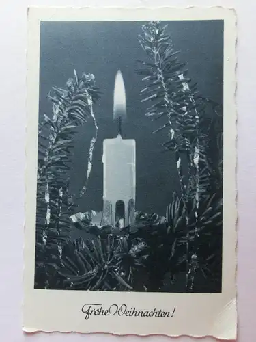 Alte AK Grußkarte Weihnachten Kerze Tannenzweig [aN155]
