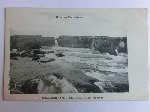 Alte AK Colonies Francaises Senegal Soudan Chutes de Felou Medine [aM977]
