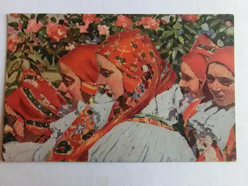 Alte AK Joza Uprka Z kostela (Zeny z Hroznove Lhoty) [aM997]