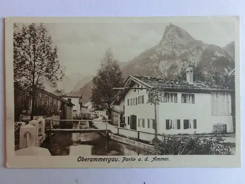 Alte AK Oberammergau Partie an der Ammer [aM857]