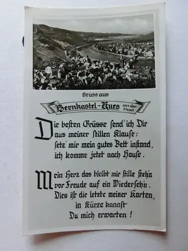 Alte AK Bernkastel Kues mit Text [aJ1083]