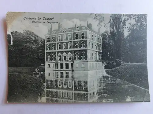 Alte AK Tournai Chateau de Froyennes 1915 (Ecke beschädigt) [aL188]