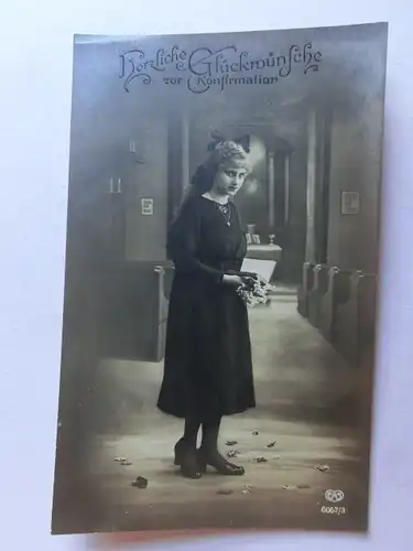 Alte AK Grußkarte Konfirmation  um 1920 [aL200]