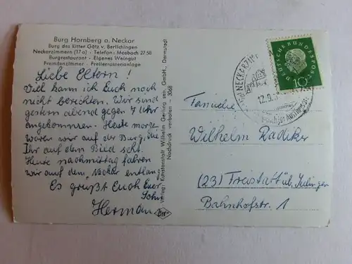 Alte AK Burg Hornberg Neckar Neckarzimmern [aL239]