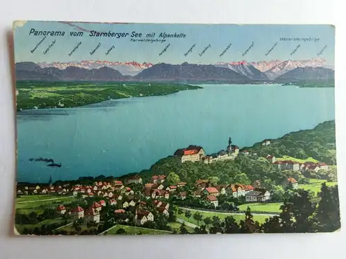 Alte AK Starnberger See Panorama um 1925 [aL112]