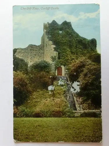 Alte AK The Old Keep Cardiff Castle um 1920 [aM561]