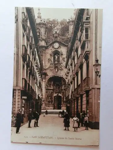 Alte AK San Sebastian Iglesia de Santa Maria [aM583]