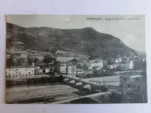 Alte AK Ventimiglia Borgo S. Agostino e fiume Roia um 1920 [aM662]