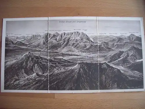 Alte AK Wilder Kaiser und Umgebung St. Johann Klappkarte [aE530]
