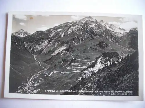 Alte AK Stuben und Arlberg Flexenstraße [aE535]