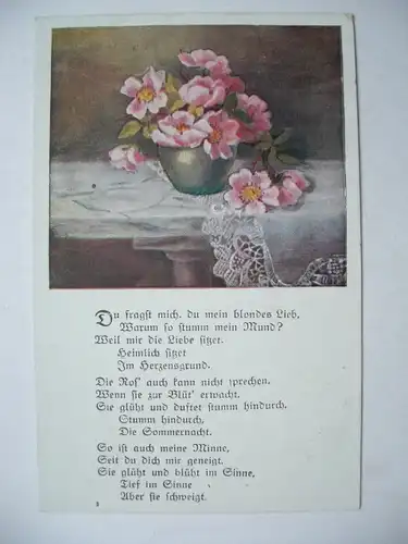 Alte AK Grußkarte Gedicht Blumenvase Christrosen ??? [aE96]