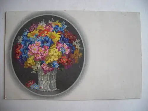 Alte AK Grußkarte Blumenstrauß in Vase  [aE277]
