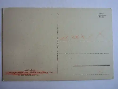 Alte AK Nürnberg Sebalduskirche Grab Adam Krafft  [aG784]