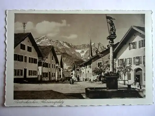 Alte AK Garmisch Partenkirchen Floriansplatz [aG868]