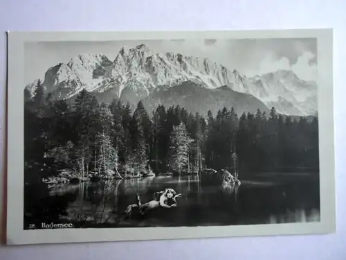 Alte AK Garmisch Partenkirchen Badersee Nixe [aG874]