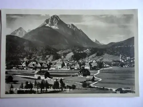 Alte AK Mittenwald mit Wetterstein [aG883]