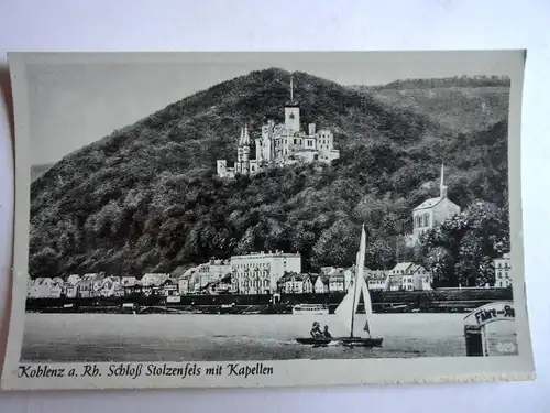 Alte AK Koblenz Schloß Stolzenfels mit Kapellen [aG902]