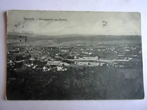 Alte AK Hameln Totalansicht 1909 [aG912]