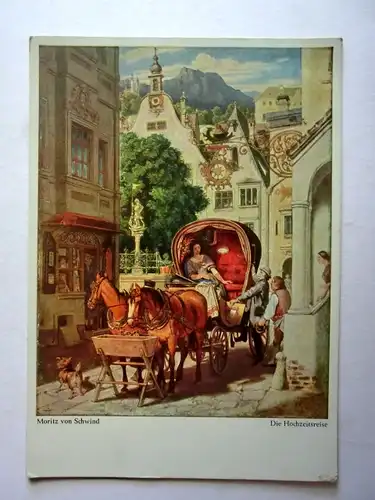 Alte AK Künstlerkarte Moritz v. Schwind Hochzeitsreise [aG948]
