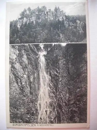 Alte AK Burgbachfelsen Wasserfall Bad Rippoldsau Schapbach [aG15]