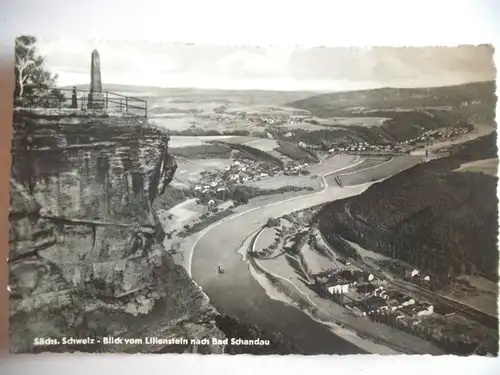 Alte AK Bad Schandau Blick v. Lilienstein [aG126]