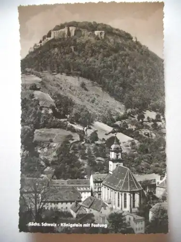 Alte AK Königstein mit Festung Sächsische Schweiz [aG142]