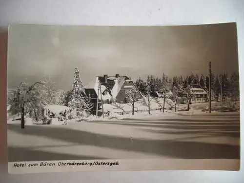 Alte AK Oberbärenburg Erzgebirge Hotel zum Bären [aG171]