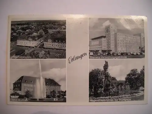 Alte AK Erlangen Siemens Verwaltungsgebäude Ohm Brunnen… [E799]