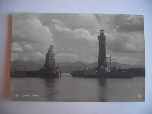 Alte AK Lindau Hafen 1924 [E1053]