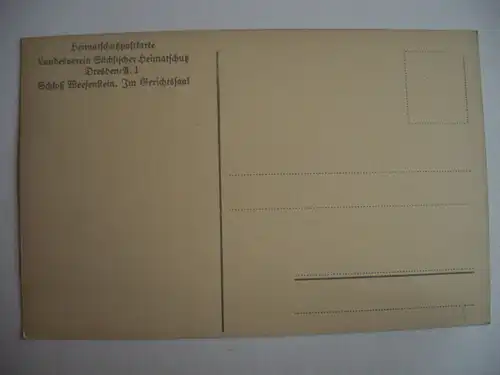 Alte AK Schloß Weesenstein Heimatschutzpostkarte [E76]