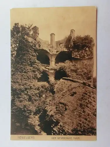 Alte AK Heidelberg Der gesprengte Turm [aR72]