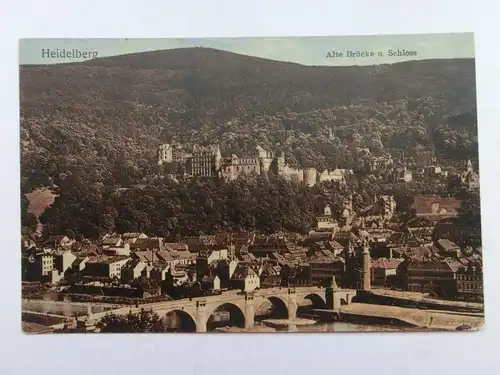 Alte AK Heidelberg Alte Brücke und Schloß [aR88]