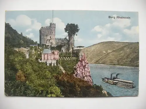 Alte AK Künstlerkarte Burg Rheinstein [aD298]