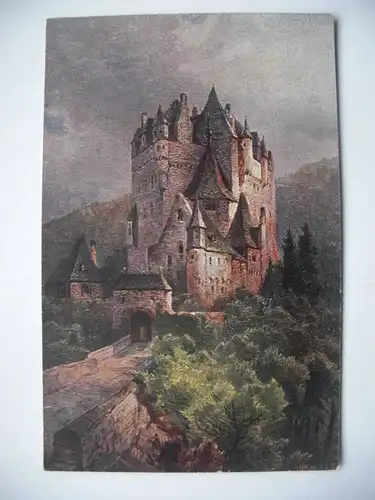 Alte AK Künstlerkarte Burg Eltz Moseltal [aD299]