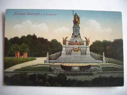 Alte AK Rüdesheim Nationaldenkmal a. d. Niederwald 1921 [E489]