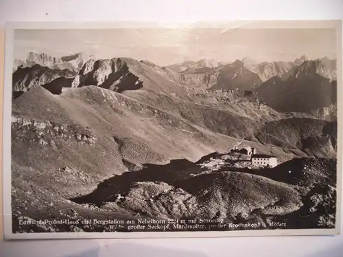 Alte AK Edmund Probst Haus Bergstation Nebelhorn 1933 [E786]