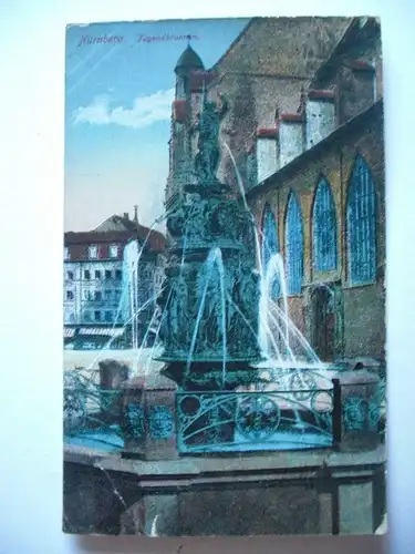 Alte AK Nürnberg Tugendbrunnen  1922 [E743]