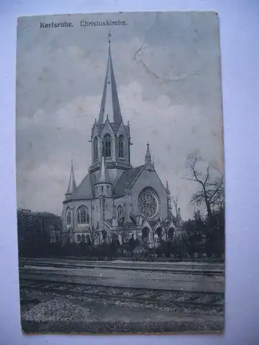 Alte AK Karlsruhe Christuskirche  um 1915 [E660]