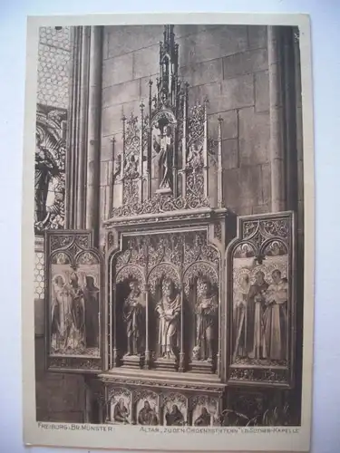 Alte AK Freiburg Breisgau Münster Altar [E683]